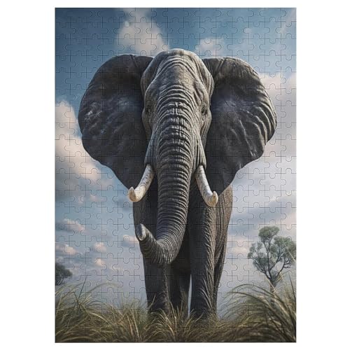 Elefant 300 Teile Puzzle Für Erwachsene, Herausforderung Puzzles - Familienpuzzle Verringerter Druck Schwieriges Puzzle Rahmen Holzpuzzle Für Erwachsene Kinder 12+ （42×30cm） von AAPZY