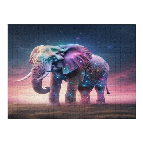 Elefant 500 Teile Puzzles Für Erwachsene Holzpuzzle Familienpuzzlespiel Stressabbau-Puzzle Für Erwachsene Kinder Ab 12 Jahren （52×38cm） von AAPZY