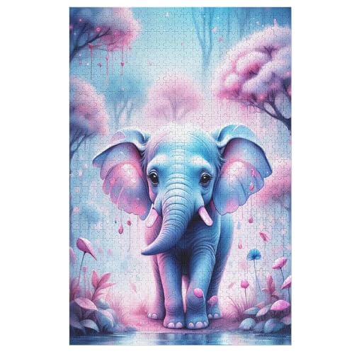 Elefant Holzpuzzle Erwachsene - 1000 Teiliges Jigsaw Knobelspiel - Puzzle Für Erwachsene & Kinder - Outdoor & Reisespielzeug - Geduldspiel 78×53cm von AAPZY