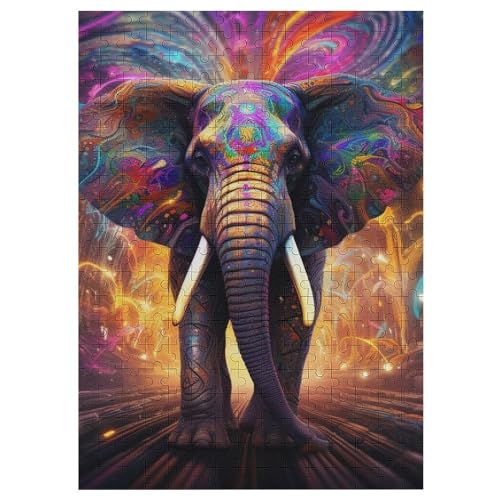 Elefant -Puzzle, 300 Teile,Holzpuzzle Für Erwachsene Kinder, Lustiges Spielzeug, Denkspiel, Spielzeug, Bildungsspiel, Herausforderung, Pädagogisch, 42×30cm von AAPZY