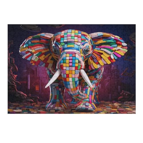 Elefant – Puzzle 300 Teile, Holzpuzzle, Herausforderndes Geschicklichkeitsspiel Für Die Ganze Familie, Kinder Erwachsenenpuzzle Ab 12 Jahren （40×28cm） von AAPZY