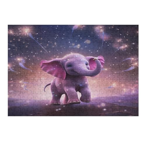 Elefant Puzzle 300 Teile, Holzpuzzle Für Erwachsene, Impossible Puzzle, Geschicklichkeitsspiel Für Die Ganze Familie, Puzzle Farbenfrohes Legespiel Kinder Puzzles （40×28cm） von AAPZY