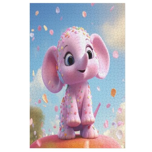 Elefant-Puzzle Für Erwachsene, 1000 Teile, Holzpuzzle, Kinderpuzzle, Dekompressionsspiel, Spielzeugpuzzle 78×53cm von AAPZY