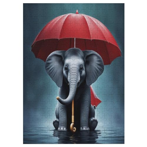 Elefant Puzzles 300 Teile Erwachsener Kniffel Spaß Für Die Ganze Familie - 300 Puzzleteilige Motive, Holzpuzzle Kinder Erwachsene, Impossible Puzzle Schwer 42×30cm von AAPZY