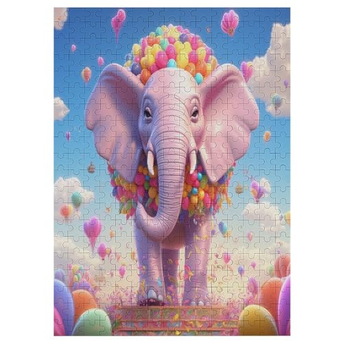 Elefant Puzzles 300 Teile Erwachsener Kniffel Spaß Für Die Ganze Familie - 300 Puzzleteilige Motive, Holzpuzzle Kinder Erwachsene, Impossible Puzzle Schwer 42×30cm von AAPZY