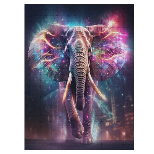 Elefant Puzzles 500 Teile Erwachsener Kniffel Spaß Für Die Ganze Familie - 500 Puzzleteilige Motive, Holzpuzzle Kinder Erwachsene, Impossible Puzzle Schwer （55×41cm） von AAPZY