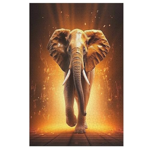 ElephAmeise -Puzzle, 1000 Teile,Holzpuzzle Für Erwachsene Kinder, Lustiges Spielzeug, Denkspiel, Spielzeug, Bildungsspiel, Herausforderung, Pädagogisch, 78×53cm von AAPZY