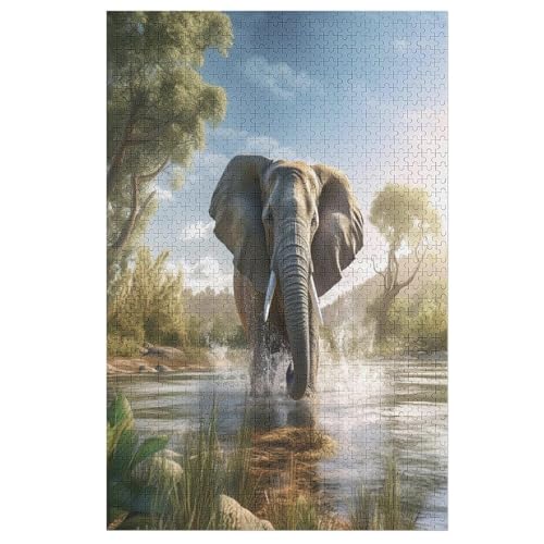 ElephAmeise Puzzles 1000 Teile Erwachsener Kniffel Spaß Für Die Ganze Familie - 1000 Puzzleteilige Motive, Holzpuzzle Kinder Erwachsene, Impossible Puzzle Schwer （78×53cm） von AAPZY