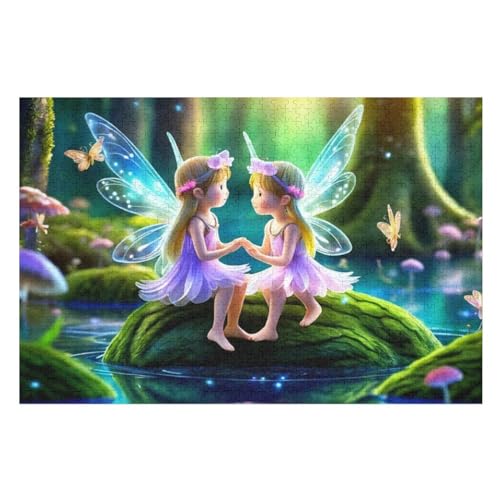 Elfenmädchen -Puzzle, 1000 Teile,Holzpuzzle Für Erwachsene Kinder, Lustiges Spielzeug, Denkspiel, Spielzeug, Bildungsspiel, Herausforderung, Pädagogisch, （75×50cm） von AAPZY