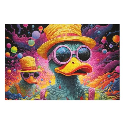 Ente 1000 Teile Puzzles Für Erwachsene Holzpuzzle Familienpuzzlespiel Stressabbau-Puzzle Für Erwachsene Kinder Ab 12 Jahren （75×50cm） von AAPZY