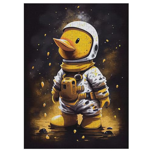 Ente Astronaut 300 Teile Puzzles Für Erwachsene Holzpuzzle Familienpuzzlespiel Stressabbau-Puzzle Für Erwachsene Kinder Ab 12 Jahren 42×30cm von AAPZY