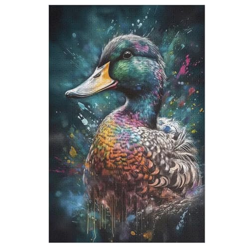 Ente Holzpuzzle Erwachsene - 1000 Teiliges Jigsaw Knobelspiel - Puzzle Für Erwachsene & Kinder - Outdoor & Reisespielzeug - Geduldspiel （78×53cm） von AAPZY