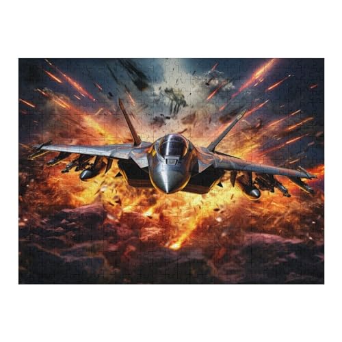 F35-Flugzeug 500 Teile Premium-Puzzles Für Erwachsene Kinder- Holzpuzzles Spaß Und Lernspiele - Perfekte Puzzle-Geschenke （52×38cm） von AAPZY