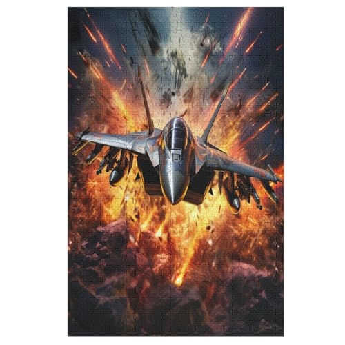 F35-Flugzeug Holzpuzzle Erwachsene - 1000 Teiliges Jigsaw Knobelspiel - Puzzle Für Erwachsene & Kinder - Outdoor & Reisespielzeug - Geduldspiel 78×53cm von AAPZY