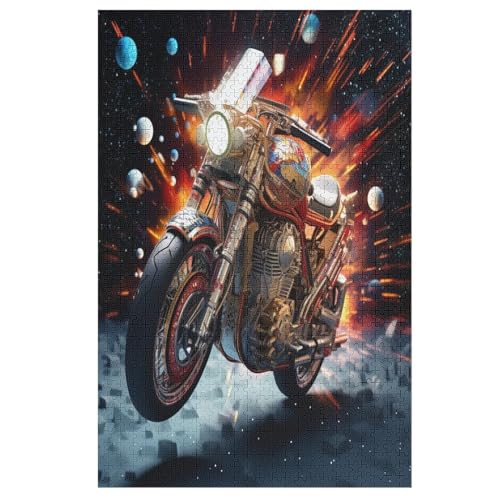 FAmeiseasy Motorbike Puzzle Für Erwachsene 1000 Teile Premium 100% Recyceltes Brett Zum Lernen, Lernspielzeug, Familienspiele Kinder Holzpuzzle （78×53cm） von AAPZY