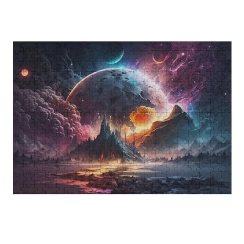 Fantastische Landschaft Puzzles 300 Teile Erwachsener Kniffel Spaß Für Die Ganze Familie - 300 Puzzleteilige Motive, Holzpuzzle Kinder Erwachsene, Impossible Puzzle Schwer （40×28cm） von AAPZY