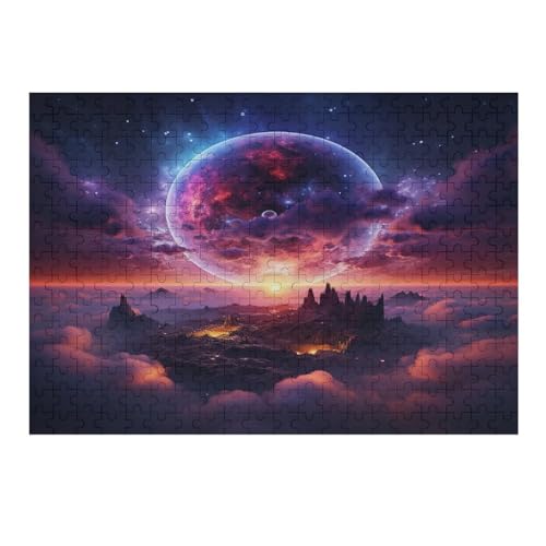 Fantasy Landschaft Holzpuzzle 300 Teile, Knobelspiele Für Erwachsene, Teenager, Puzzles Unmögliche - Kinder Puzzle Zimmer Deko （40×28cm） von AAPZY