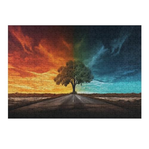 Fantasy-Landschaft -Puzzle, 300 Teile,Holzpuzzle Für Erwachsene Kinder, Lustiges Spielzeug, Denkspiel, Spielzeug, Bildungsspiel, Herausforderung, Pädagogisch, （40×28cm） von AAPZY