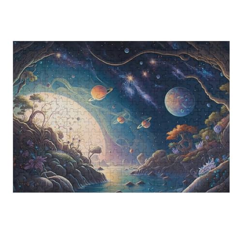 Fantasy Landschaft – Puzzle 300 Teile, Holzpuzzle, Herausforderndes Geschicklichkeitsspiel Für Die Ganze Familie, Kinder Erwachsenenpuzzle Ab 12 Jahren （40×28cm） von AAPZY