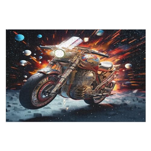 Fantasy-Motorrad – Puzzle 1000 Teile, Holzpuzzle, Herausforderndes Geschicklichkeitsspiel Für Die Ganze Familie, Kinder Erwachsenenpuzzle Ab 12 Jahren （75×50cm） von AAPZY