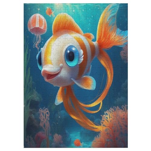 Fisch Holzpuzzle 300 Teile, Knobelspiele Für Erwachsene, Teenager, Puzzles Unmögliche - Kinder Puzzle Zimmer Deko 42×30cm von AAPZY