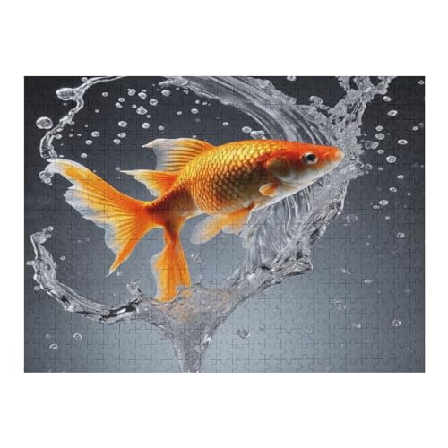 Fisch Holzpuzzle 500 Teile,Puzzles Für Erwachsene, Impossible Puzzle, Geschicklichkeitsspiel Für Die Ganze Familie,Home Dekoration Puzzle, Puzzle Kinder Legespiel （52×38cm） von AAPZY