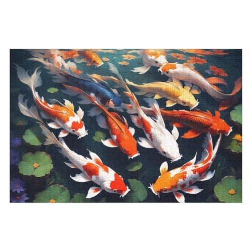 Fisch-Puzzle Für Erwachsene, 1000 Teile, Holzpuzzle, Kinderpuzzle, Dekompressionsspiel, Spielzeugpuzzle （75×50cm） von AAPZY