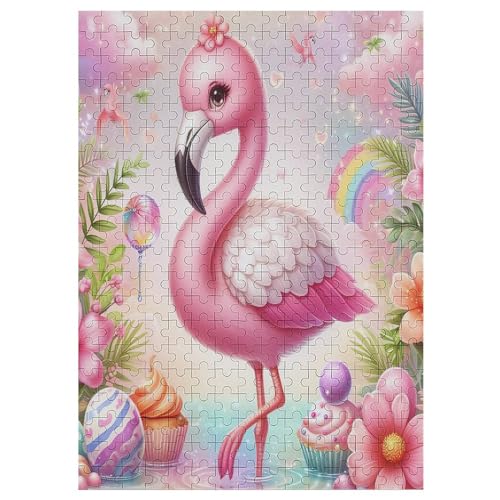 Flamingo 300 Teile Puzzle Für Erwachsene, Herausforderung Puzzles - Familienpuzzle Verringerter Druck Schwieriges Puzzle Rahmen Holzpuzzle Für Erwachsene Kinder 12+ 42×30cm von AAPZY