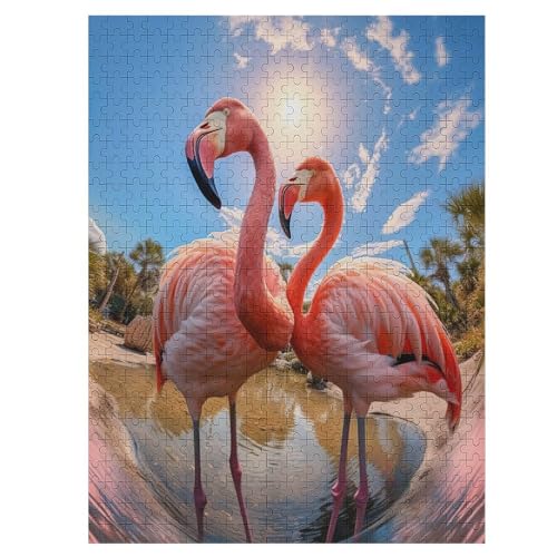 Flamingo 500 Teile Puzzle, Holzpuzzle, Puzzles Für Erwachsene Kinder, 500 Teile Puzzle Für Jugendliche & Erwachsene Lernspiel Herausforderungsspielzeug （55×41cm） von AAPZY