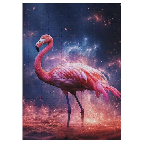 Flamingo Holzpuzzle 300 Teile,Puzzles Für Erwachsene, Impossible Puzzle, Geschicklichkeitsspiel Für Die Ganze Familie,Home Dekoration Puzzle, Puzzle Kinder Legespiel 42×30cm von AAPZY