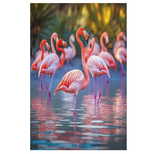 Flamingo – Puzzle 1000 Teile, Holzpuzzle, Herausforderndes Geschicklichkeitsspiel Für Die Ganze Familie, Kinder Erwachsenenpuzzle Ab 12 Jahren 78×53cm von AAPZY