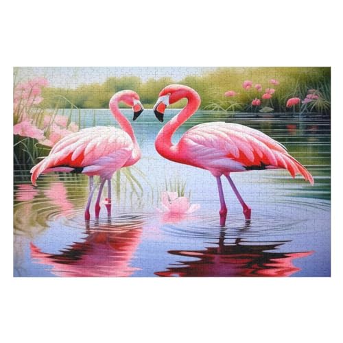 Flamingo Puzzles 1000 Teile Erwachsener Kniffel Spaß Für Die Ganze Familie - 1000 Puzzleteilige Motive, Holzpuzzle Kinder Erwachsene, Impossible Puzzle Schwer （75×50cm） von AAPZY