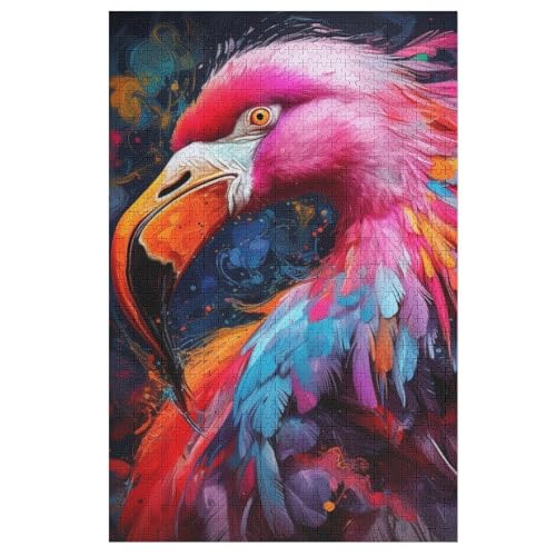 Flamingo Puzzles 1000 Teile Erwachsener Kniffel Spaß Für Die Ganze Familie - 1000 Puzzleteilige Motive, Holzpuzzle Kinder Erwachsene, Impossible Puzzle Schwer 78×53cm von AAPZY