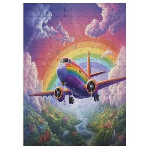 Flugzeug 300 Teile Puzzle Für Erwachsene, Herausforderung Puzzles - Familienpuzzle Verringerter Druck Schwieriges Puzzle Rahmen Holzpuzzle Für Erwachsene Kinder 12+ （42×30cm） von AAPZY