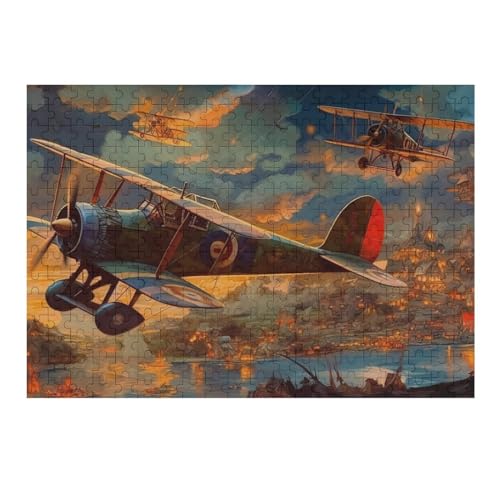 Flugzeug Holzpuzzle 300 Teile,Puzzles Für Erwachsene, Impossible Puzzle, Geschicklichkeitsspiel Für Die Ganze Familie,Home Dekoration Puzzle, Puzzle Kinder Legespiel （40×28cm） von AAPZY