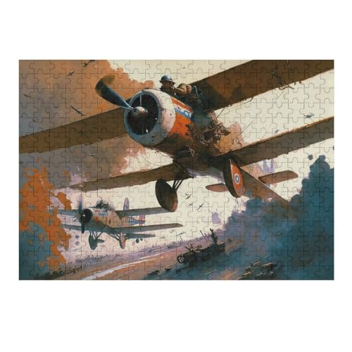 Flugzeug -Puzzle, 300 Teile,Holzpuzzle Für Erwachsene Kinder, Lustiges Spielzeug, Denkspiel, Spielzeug, Bildungsspiel, Herausforderung, Pädagogisch, （40×28cm） von AAPZY