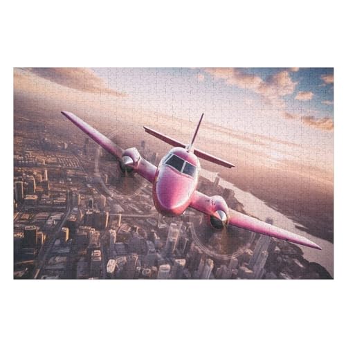 Flugzeug Puzzle 1000 Teile, Holzpuzzle Für Erwachsene, Impossible Puzzle, Geschicklichkeitsspiel Für Die Ganze Familie, Puzzle Farbenfrohes Legespiel Kinder Puzzles （75×50cm） von AAPZY