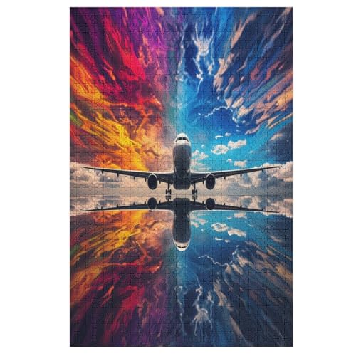 Flugzeug Puzzles 1000 Teile Erwachsener Kniffel Spaß Für Die Ganze Familie - 1000 Puzzleteilige Motive, Holzpuzzle Kinder Erwachsene, Impossible Puzzle Schwer （78×53cm） von AAPZY