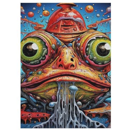 Frosch 300 Teile Puzzle Für Erwachsene, Herausforderung Puzzles - Familienpuzzle Verringerter Druck Schwieriges Puzzle Rahmen Holzpuzzle Für Erwachsene Kinder 12+ （42×30cm） von AAPZY