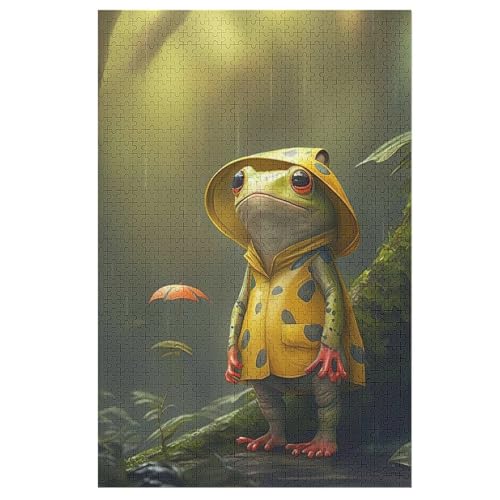 Frosch Holzpuzzle 1000 Teile,Puzzles Für Erwachsene, Impossible Puzzle, Geschicklichkeitsspiel Für Die Ganze Familie,Home Dekoration Puzzle, Puzzle Kinder Legespiel （78×53cm） von AAPZY