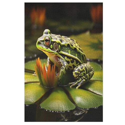 Frosch Holzpuzzle 1000 Teile,Puzzles Für Erwachsene, Impossible Puzzle, Geschicklichkeitsspiel Für Die Ganze Familie,Home Dekoration Puzzle, Puzzle Kinder Legespiel 78×53cm von AAPZY