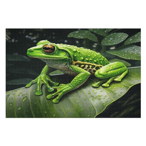 Frosch Holzpuzzle Erwachsene - 1000 Teiliges Jigsaw Knobelspiel - Puzzle Für Erwachsene & Kinder - Outdoor & Reisespielzeug - Geduldspiel （75×50cm） von AAPZY