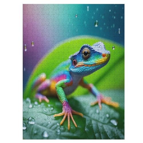 Frosch -Puzzle, 500 Teile,Holzpuzzle Für Erwachsene Kinder, Lustiges Spielzeug, Denkspiel, Spielzeug, Bildungsspiel, Herausforderung, Pädagogisch, （55×41cm） von AAPZY