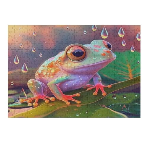 Frosch Puzzle 300 Teile,Puzzles Für Erwachsene, Impossible Puzzle, Geschicklichkeitsspiel Für Die Ganze Familie, Puzzle Kinder,Holzpuzzle-Geschenk,Raumdekoration, （40×28cm） von AAPZY