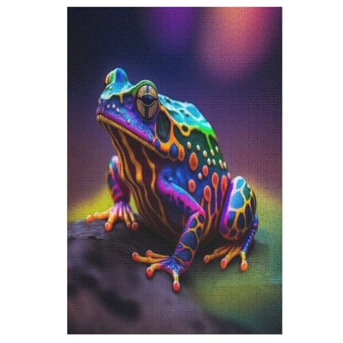 Frosch Puzzle Für Erwachsene,1000-teiliges Puzzle,Puzzle Für Erwachsene Und Kinder,Holzpuzzle,Lernspielzeug, 78×53cm von AAPZY