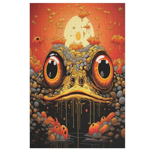 Frosch Puzzle Für Erwachsene 1000 Teile Premium 100% Recyceltes Brett Zum Lernen, Lernspielzeug, Familienspiele Kinder Holzpuzzle 78×53cm von AAPZY