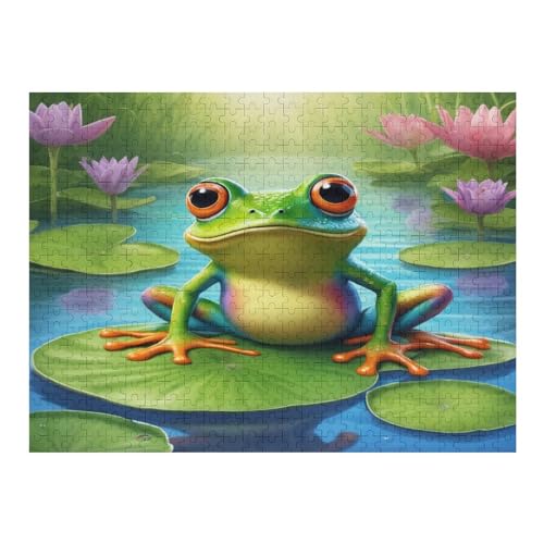 Frosch Puzzles 500 Teile Erwachsener Kniffel Spaß Für Die Ganze Familie - 500 Puzzleteilige Motive, Holzpuzzle Kinder Erwachsene, Impossible Puzzle Schwer （52×38cm） von AAPZY