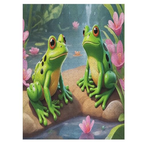 Frosch Puzzles 500 Teile Erwachsener Kniffel Spaß Für Die Ganze Familie - 500 Puzzleteilige Motive, Holzpuzzle Kinder Erwachsene, Impossible Puzzle Schwer （55×41cm） von AAPZY