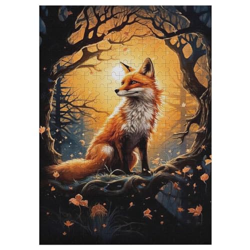 Fuchs 300 Teile Puzzle Für Erwachsene, Herausforderung Puzzles - Familienpuzzle Verringerter Druck Schwieriges Puzzle Rahmen Holzpuzzle Für Erwachsene Kinder 12+ （42×30cm） von AAPZY