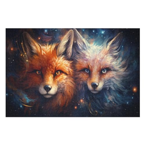 Fuchs Holzpuzzle 1000 Teile, Knobelspiele Für Erwachsene, Teenager, Puzzles Unmögliche - Kinder Puzzle Zimmer Deko （75×50cm） von AAPZY